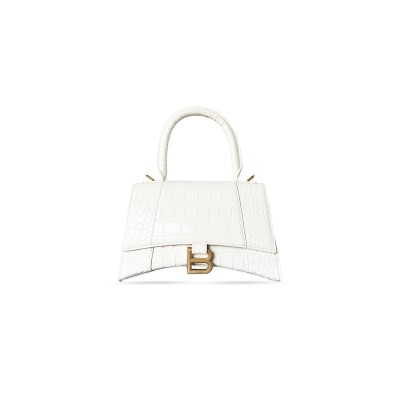 BALENCIAGA WOMEN'S HOURGLASS HANDBAG SMALL IN WHITE 5935461LV574000 (22.9*15*9.9cm)
